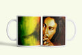 Bob Marley bögre, fehér kerámia, egyedi nyomtatott mintával