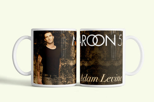 Adam Levine/Maroon 5 bögre, fehér kerámia, egyedi nyomtatott mintával