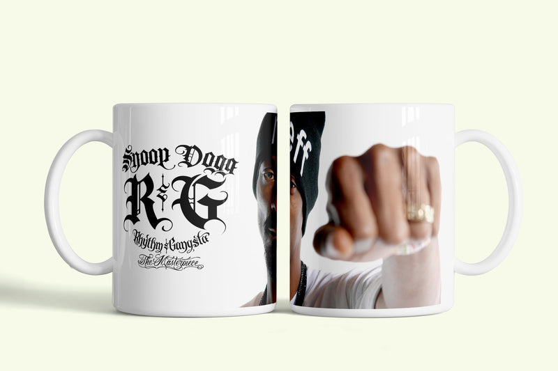 Snoop Dogg bögre, fehér kerámia, egyedi nyomtatott mintával