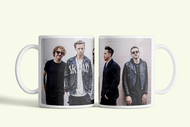 One Republic bögre fehér, zenekari csoportképpel, fehér kerámia, egyedi nyomtatott mintával