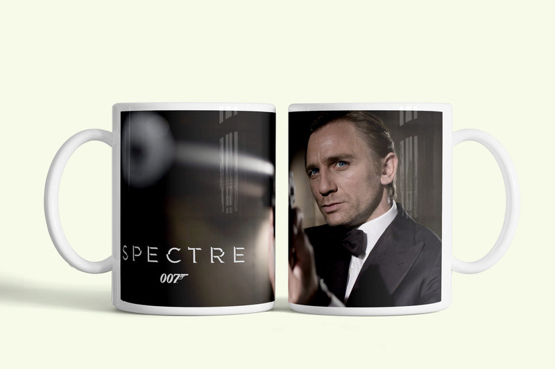 James Bond 007 Spectre bögre, fehér kerámia, egyedi nyomtatott mintával