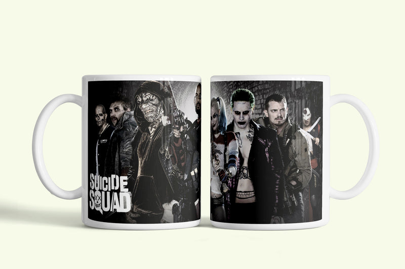 Suicide Squad , Öngyilkos osztag bögre, fehér kerámia, egyedi nyomtatott mintával