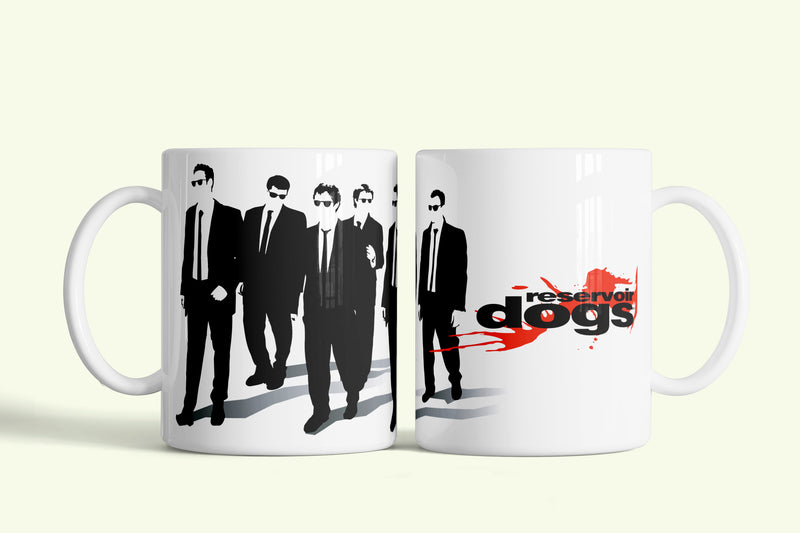 Kutyaszorítóban (Reservoir dogs) bögre sétáló bandával, fehér kerámia, egyedi nyomtatott mintával