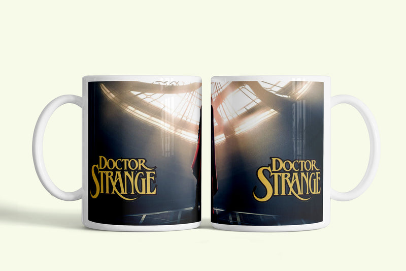 Doctor Strange bögre aranyló logóval, fehér kerámia, egyedi nyomtatott mintával