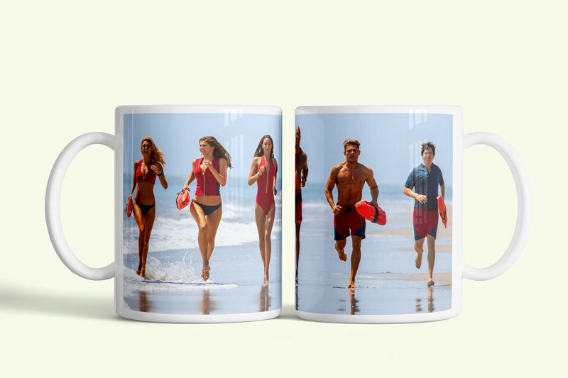 Baywatch bögre, fehér kerámia, egyedi nyomtatott mintával