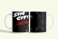 Sin City bögre, fehér kerámia, egyedi nyomtatott mintával