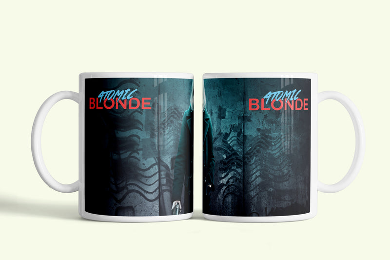 Atomic Blonde - Atomszőke bögre neon logóval, fehér kerámia, egyedi nyomtatott mintával