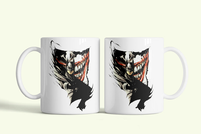 Batman Joker bögre Batman és Joker arccal, fehér kerámia, egyedi nyomtatott mintával