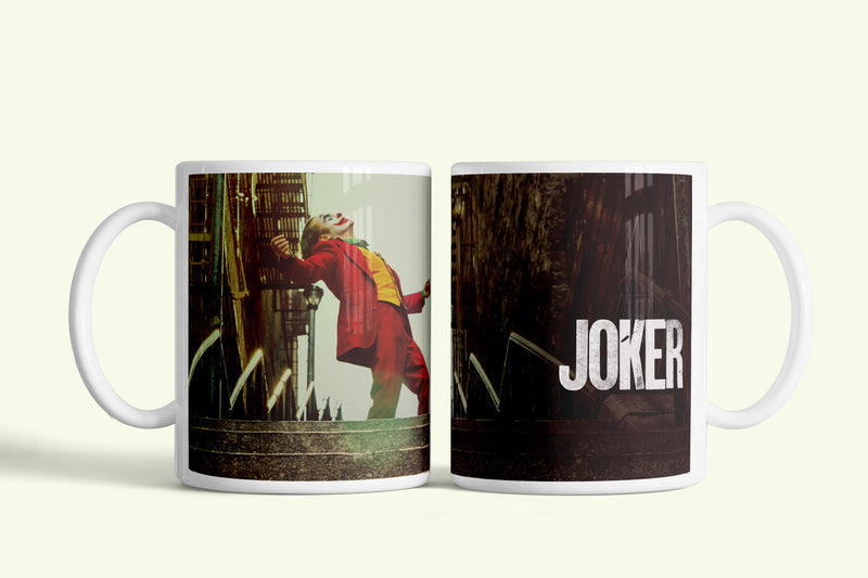 Batman Joker bögre lépcsőn táncoló Jokerrel, fehér kerámia, egyedi nyomtatott mintával