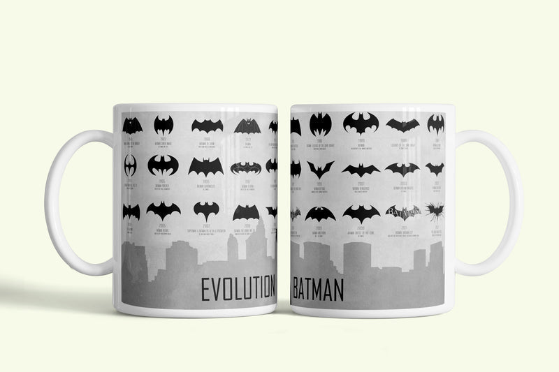 Batman - Emblémák bögre, fehér kerámia, egyedi nyomtatott mintával