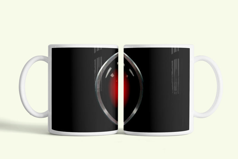 Hal9000 bögre, fehér kerámia, egyedi nyomtatott mintával