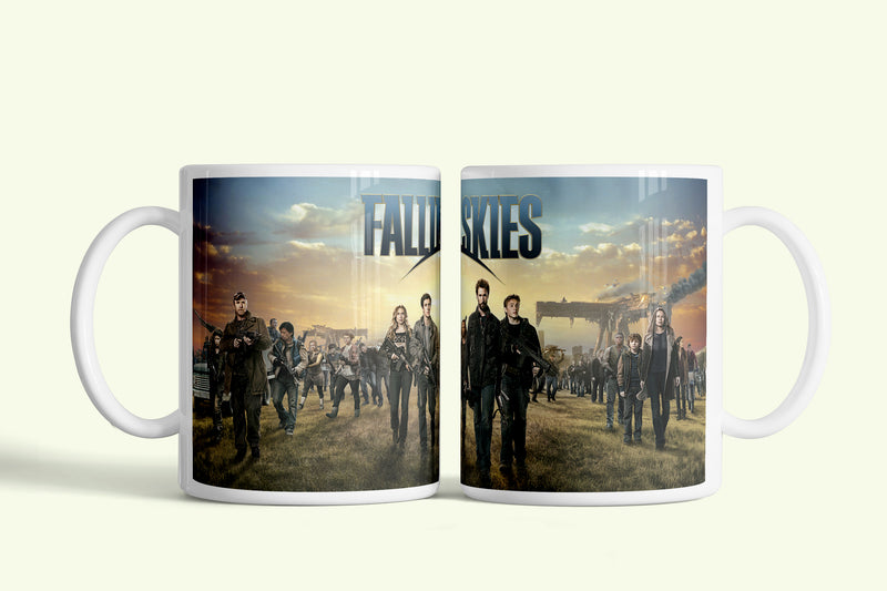 Falling Skies - Éghasadás bögre, fehér kerámia, egyedi nyomtatott mintával