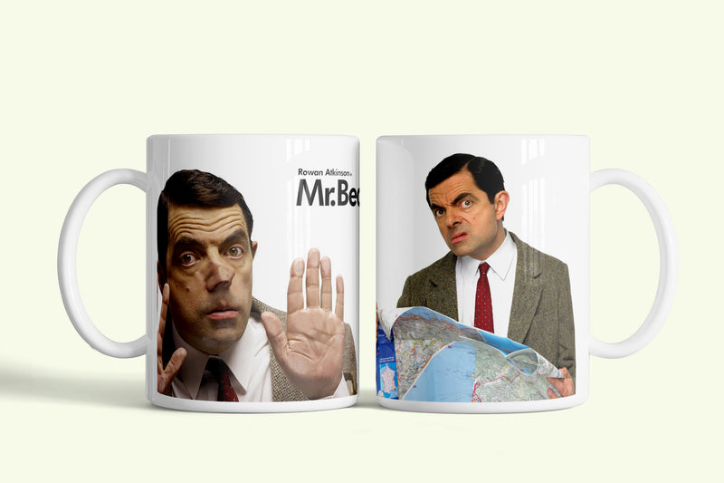 Mr. Bean - térképes bögre, fehér kerámia, egyedi nyomtatott mintával