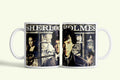 Sherlock bögre „Sherlock Holmes” filmes kollázzsal, fehér kerámia, egyedi nyomtatott mintával
