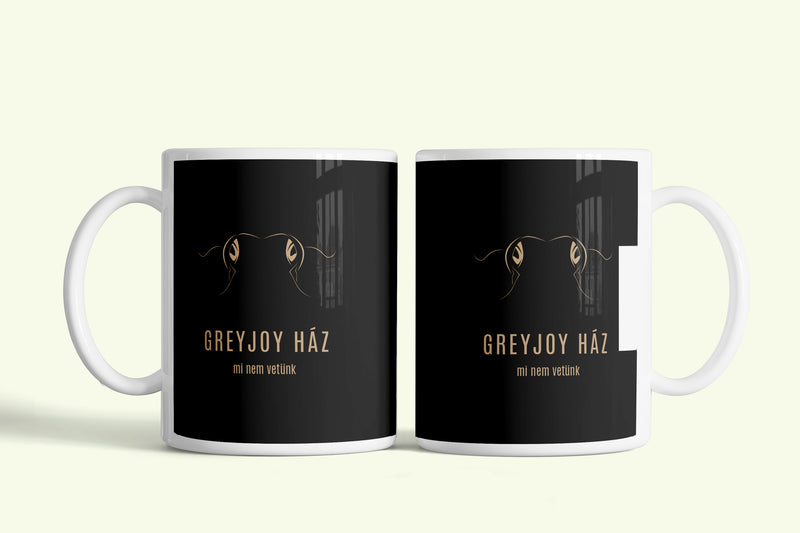Greyjoy ház bögre, fehér kerámia, egyedi nyomtatott mintával