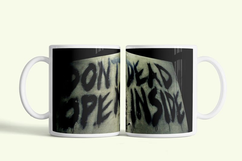 Walking Dead bögre „Don't open, dead inside” felirattal, fehér kerámia, egyedi nyomtatott mintával