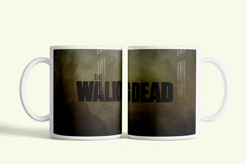 Walking Dead bögre sötét logós dizájnnal, fehér kerámia, egyedi nyomtatott mintával