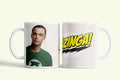 Agymenők - Big Bang Theory - Bazinga! bögre Sheldonnal, fehér kerámia, egyedi nyomtatott mintával