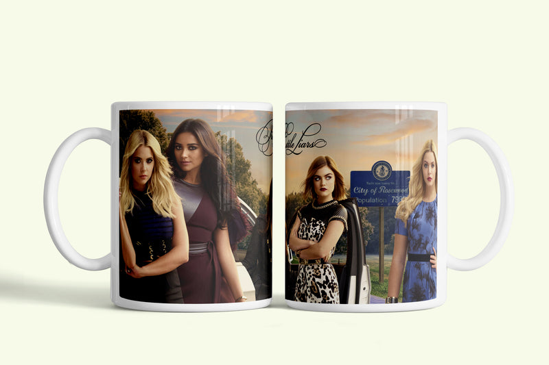 Pretty Little Liars (Hazug csajok társasága) bögre, fehér kerámia, egyedi nyomtatott mintával