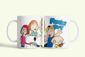 Family Guy bögre Lois-szal, Peterrel és Stewie-vel, fehér kerámia, egyedi nyomtatott mintával