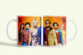 Agymenők - Big Bang Theory bögre narancs csoportképpel, fehér kerámia, egyedi nyomtatott mintával