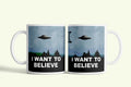 X akták i want to believe bögre, fehér kerámia, egyedi nyomtatott mintával