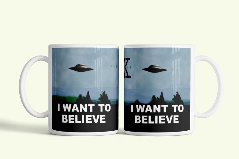 X akták i want to believe bögre, fehér kerámia, egyedi nyomtatott mintával