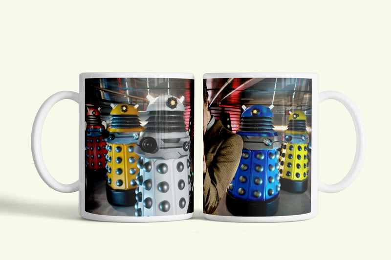 Doctor Who (Ki vagy doki?) bögre, fehér kerámia, egyedi nyomtatott mintával