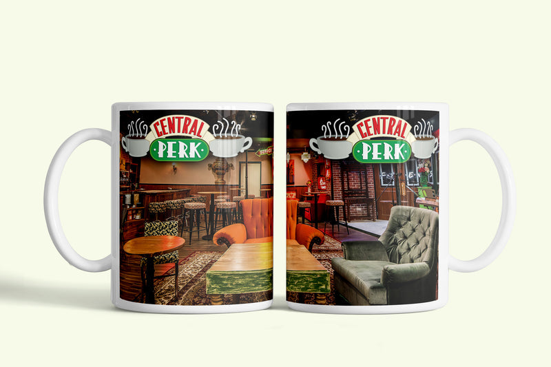 Jóbarátok Central Perk bögre, fehér kerámia, egyedi nyomtatott mintával