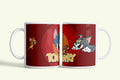 Tom és Jerry bögre, fehér kerámia, egyedi nyomtatott mintával