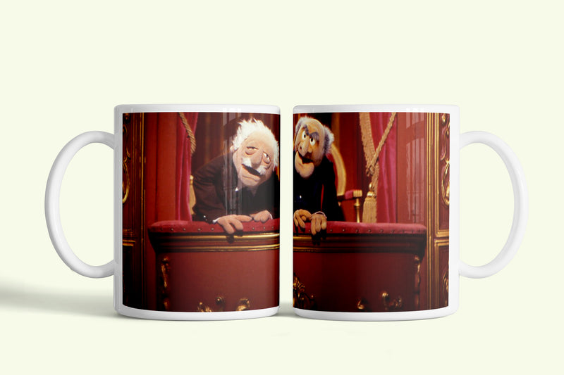 Muppet show - Statler és Waldorf bögre páholyos jelenettel, fehér kerámia, egyedi nyomtatott mintával