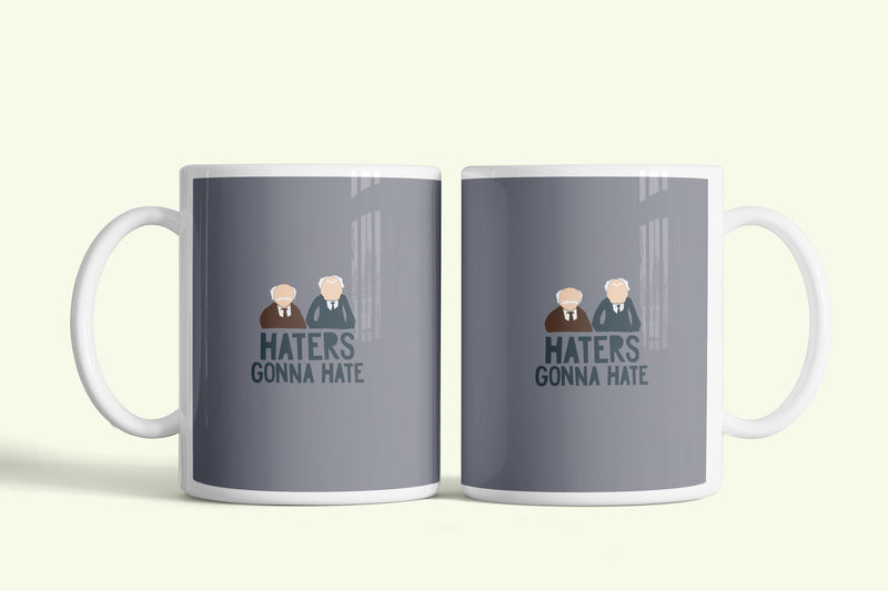 Muppet show - Statler és Waldorf bögre „Haters gonna hate”, fehér kerámia, egyedi nyomtatott mintával