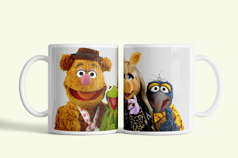 Muppet show bögre Topival, Brekivel, Röfivel és Gonzóval, fehér kerámia, egyedi nyomtatott mintával