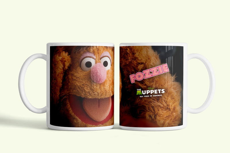 Muppet show - Topi mackó bögre Fozzie plakáttal, fehér kerámia, egyedi nyomtatott mintával