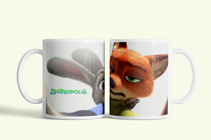 Zootropolis - Állati nagy balhé bögre Nick és Judy közeli, fehér kerámia, egyedi nyomtatott mintával