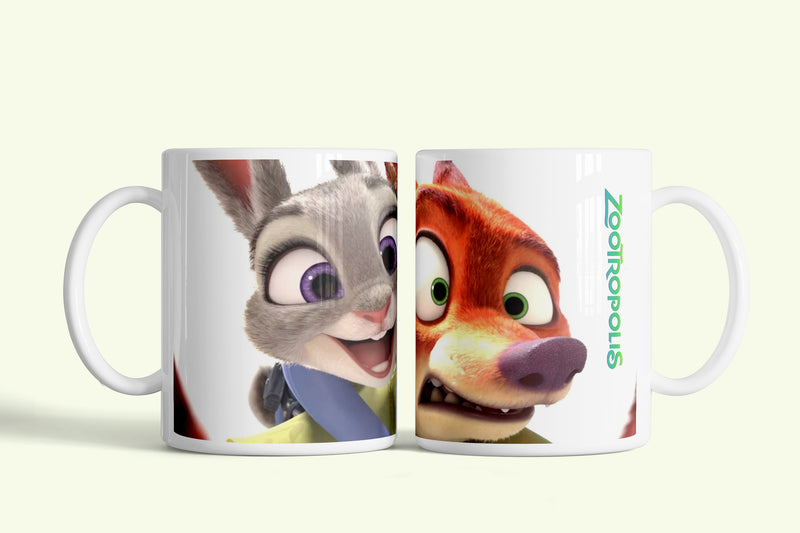 Zootropolis - Állati nagy balhé bögre fehér, Judyval, fehér kerámia, egyedi nyomtatott mintával