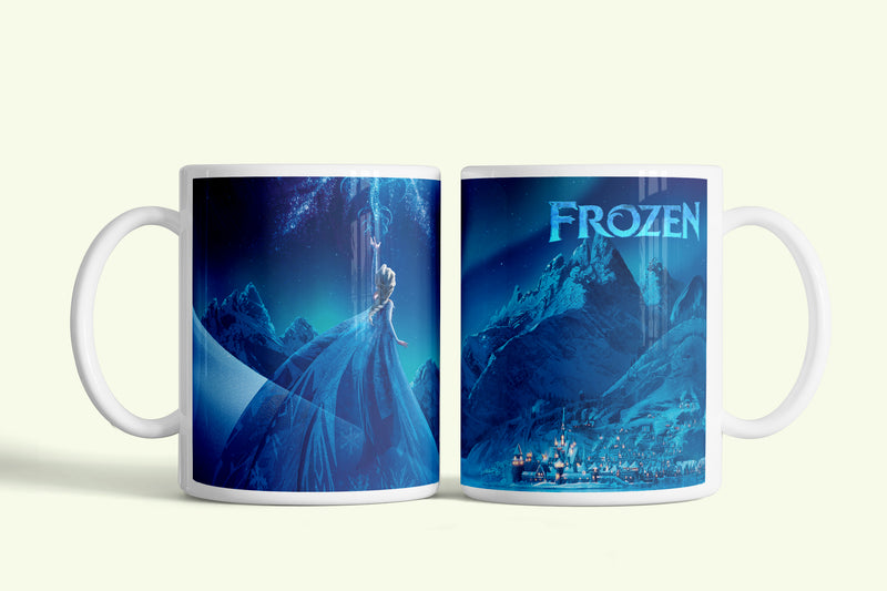 Jégvarázs - Frozen bögre kék jégpalotával, fehér kerámia, egyedi nyomtatott mintával