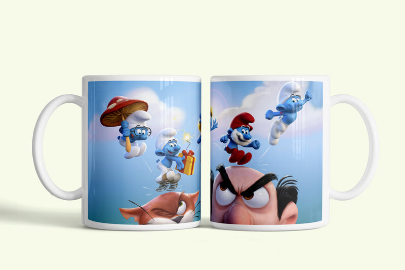 Hupikék törpikék - Smurfs bögre Hókuszpókkal, fehér kerámia, egyedi nyomtatott mintával