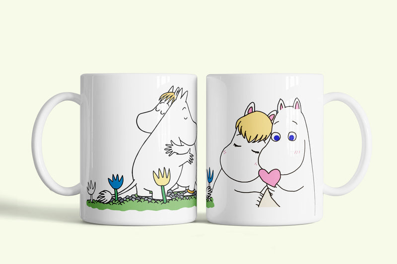 Moomins - Múminok bögre, fehér kerámia, egyedi nyomtatott mintával