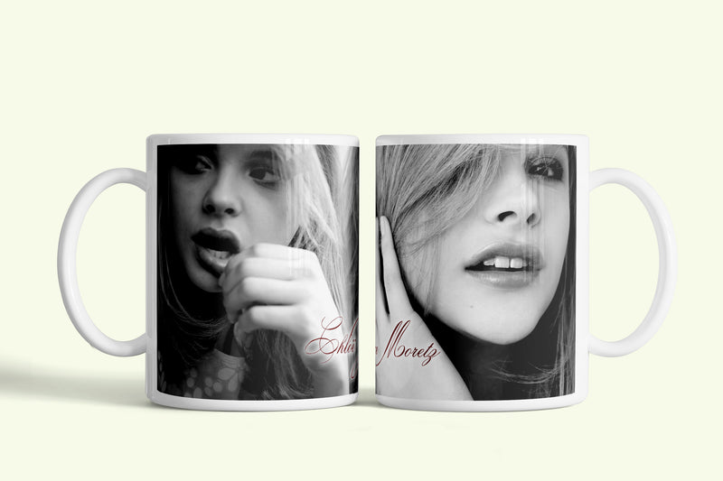 Chloë Grace Moretz bögre, fehér kerámia, egyedi nyomtatott mintával