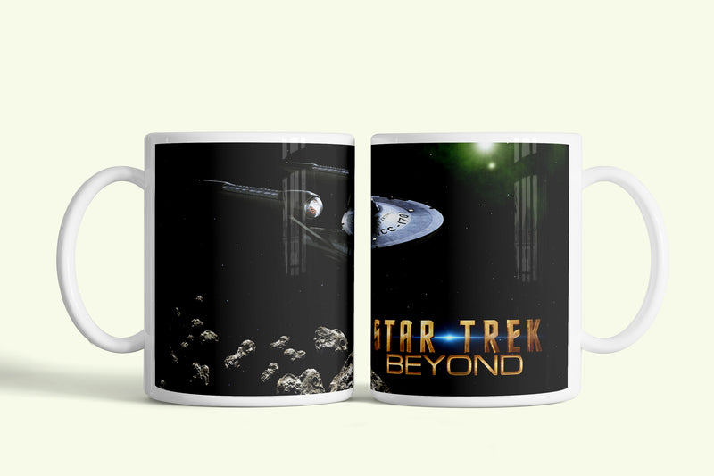 Star Trek új legénység bögre Beyond űrhajós jelenettel, fehér kerámia, egyedi nyomtatott mintával