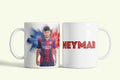 Neymar bögre, fehér kerámia, egyedi nyomtatott mintával