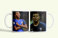 Mbappe bögre francia válogatott mezben, fehér kerámia, egyedi nyomtatott mintával