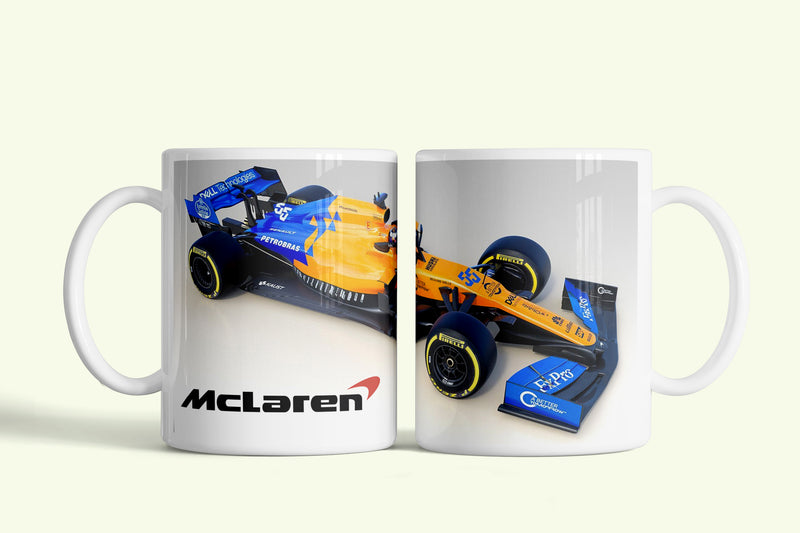 McLaren bögre, fehér kerámia, egyedi nyomtatott mintával