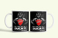 Ducati Vader bögre, fehér kerámia, egyedi nyomtatott mintával