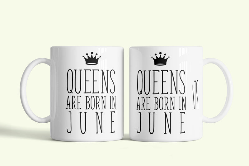 Queens are born in June - júniusi hercegnők bögre, fehér kerámia, egyedi nyomtatott mintával