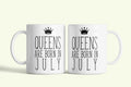 Queens are born in July - júliusi hercegnők bögre, fehér kerámia, egyedi nyomtatott mintával