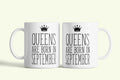 Queens are born in September - szeptemberi hercegnők bögre, fehér kerámia, egyedi nyomtatott mintával