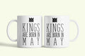 Kings are born in May - májusi királyok bögre, fehér kerámia, egyedi nyomtatott mintával