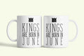 Kings are born in June - júniusi királyok bögre, fehér kerámia, egyedi nyomtatott mintával